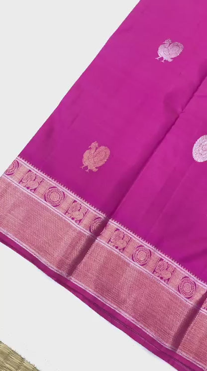 Kanchipuram Pure Silk Saree Bridal Indian Kanjivaram Sari SPK314