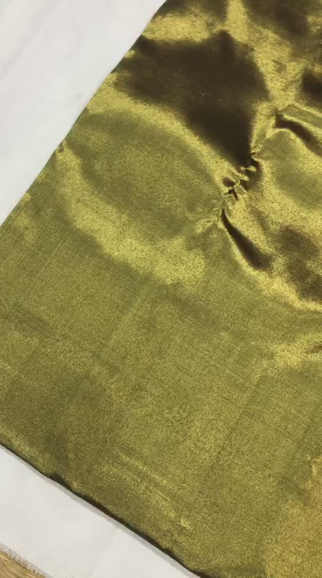 Raising Border Kanchipuram Pure Silk Saree Green Indian Kanjivaram Sari| SPK332