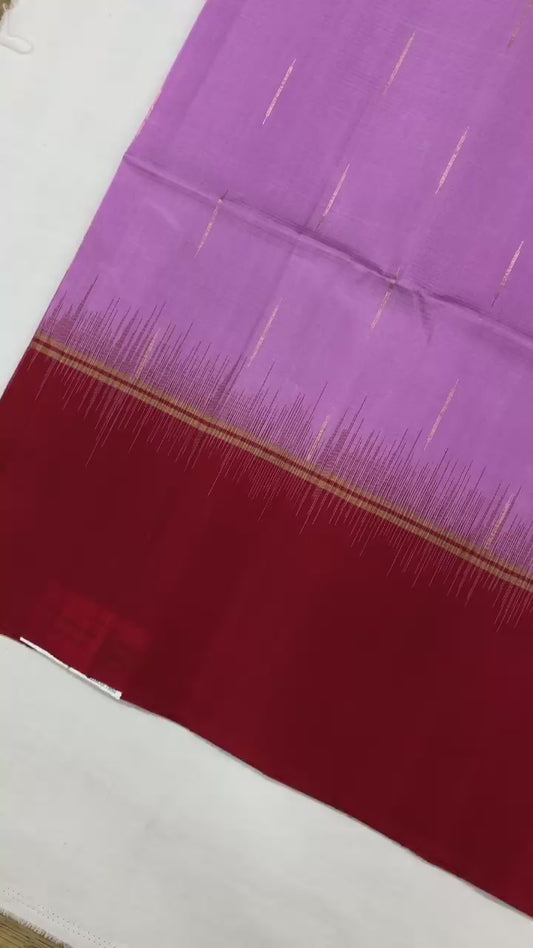 Pattu Soft Silk Indian Saree Pure Silk Sari Lavender Red SS49