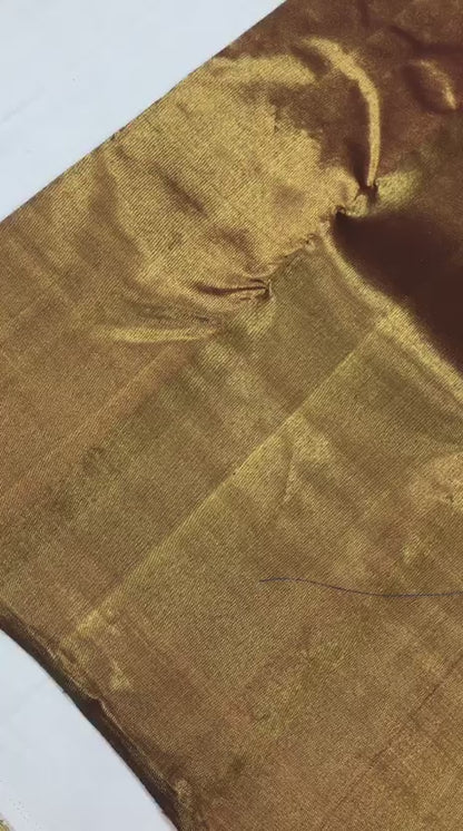 Raising Border Kanchipuram Pure Silk Saree Maroon Indian Kanjivaram Sari| SPK356
