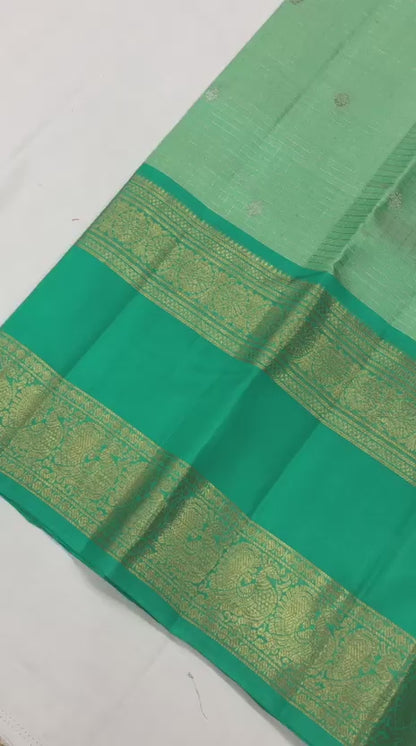 50/50 Blend Mix Kanchipuram Silk Saree Bridal Indian Kanjivaram Sari SPK336